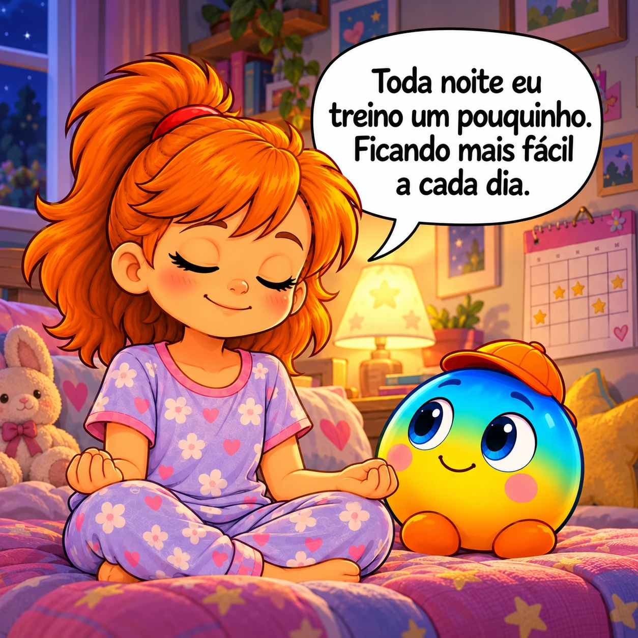 Lena pratica um pouco a cada noite