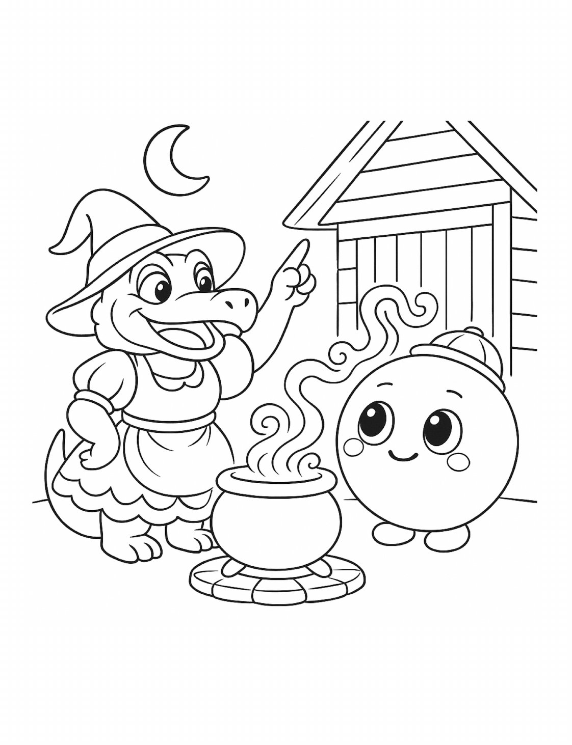 Desenho para colorir: Cuca e o caldeirão